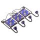 Navy Blue Yellow Floral Tiles Hooks